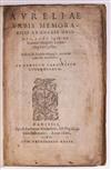 JOAN OF ARC. Micqueau, Jean-Louis, translator. Aureliae urbis . . . ab Anglis obsidio . . . Et Joannae viraginis . . . res gestae. 1560